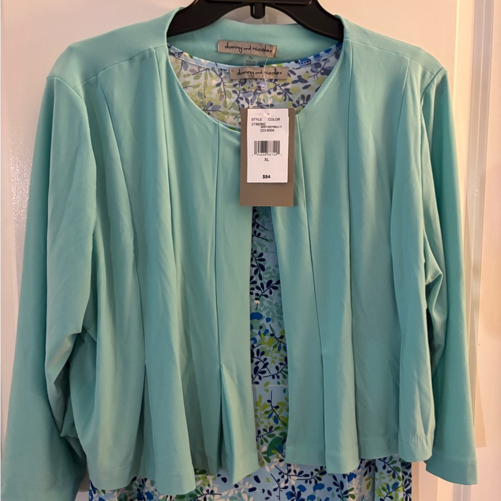 Danny & Nicole Two-Piece Floral Dress & Jacket Set Sz XL NWT - Picture 3 of 10